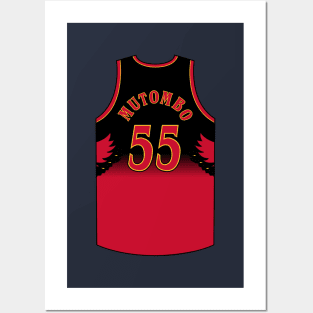 Dikembe Mutombo Atlanta Jersey Qiangy Posters and Art